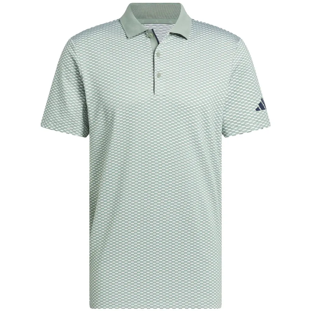 Adidas Beyond The Course Textured Polo Shirt - Silver Green