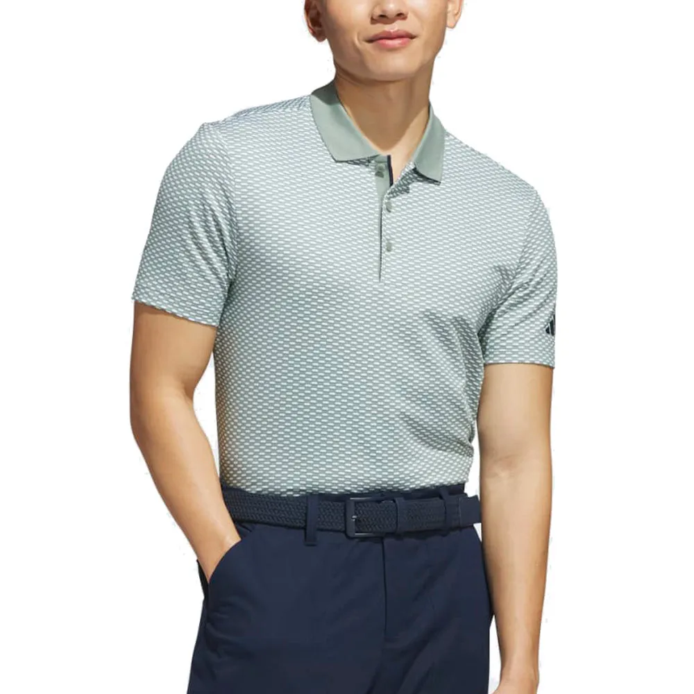 Adidas Beyond The Course Textured Polo Shirt - Silver Green