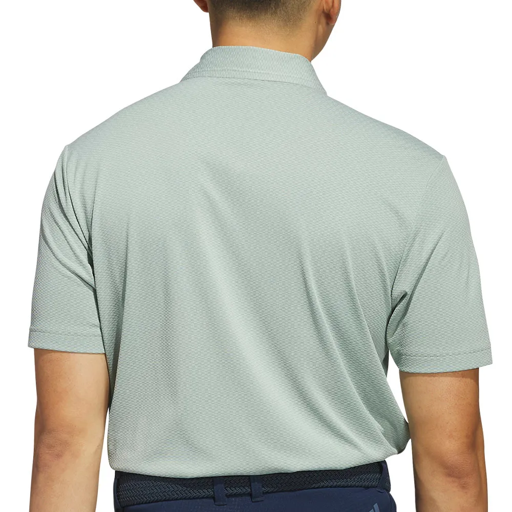 Adidas Ultimate365 Tour Texture Polo Shirt - Silver Green