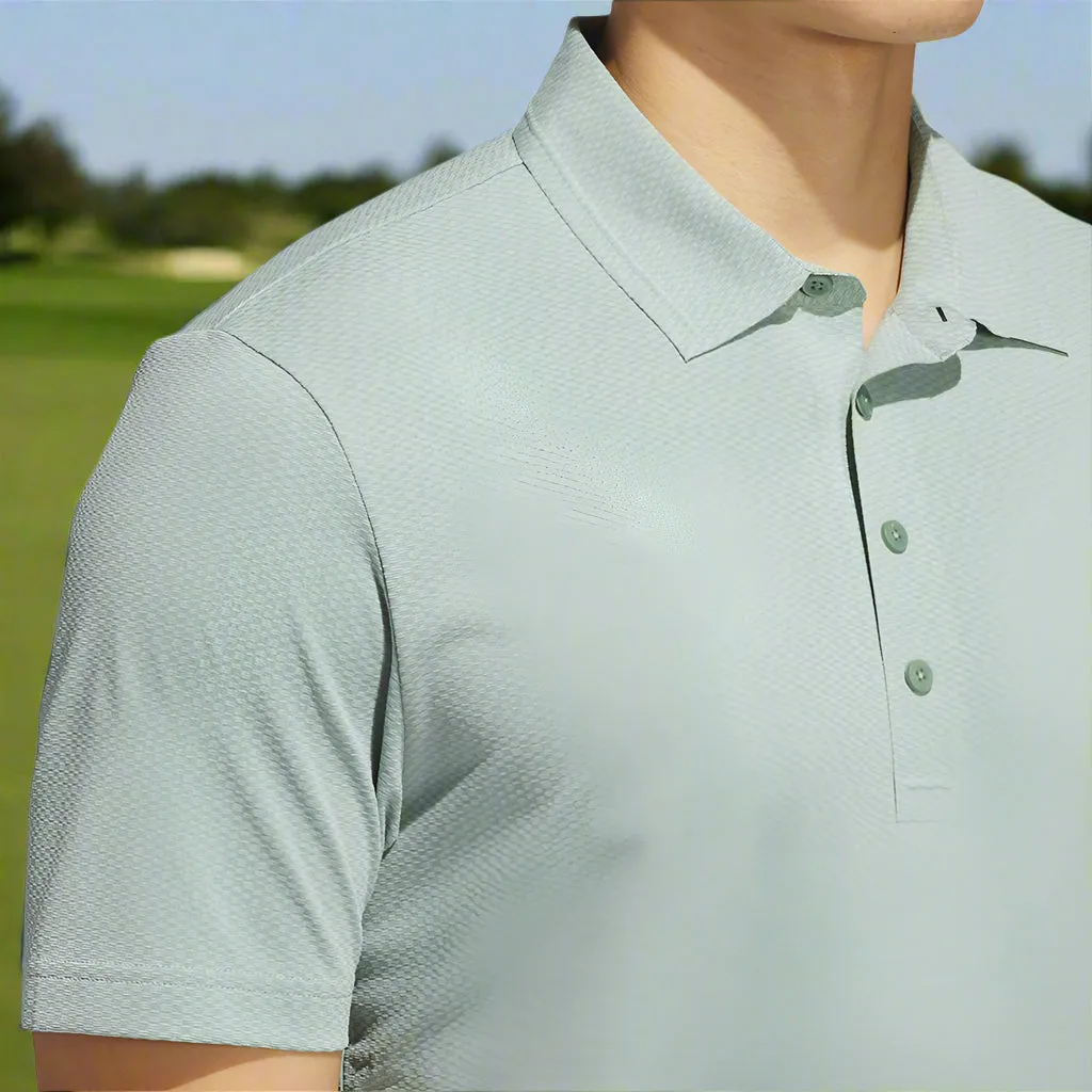 Adidas Ultimate365 Tour Texture Polo Shirt - Silver Green