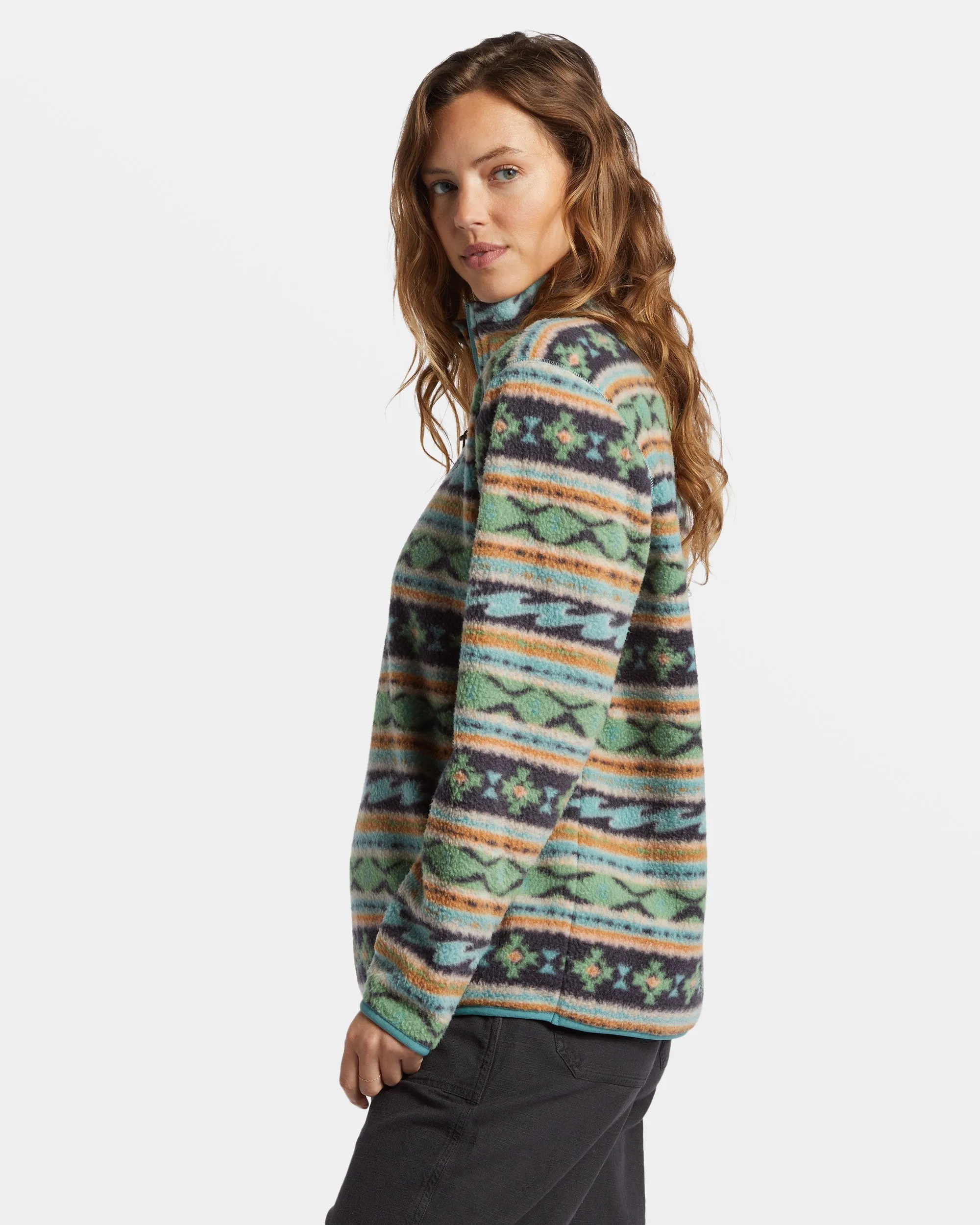 A/Div Boundary Mock 3 Half-Zip Pullover Sweatshirt - Salty Sage Billabong