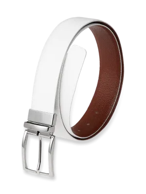 Anthony Reversible Belt - White/chestnut