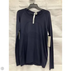 Athletic Top Long Sleeve Collar By Lululemon In Blue, Size: 12