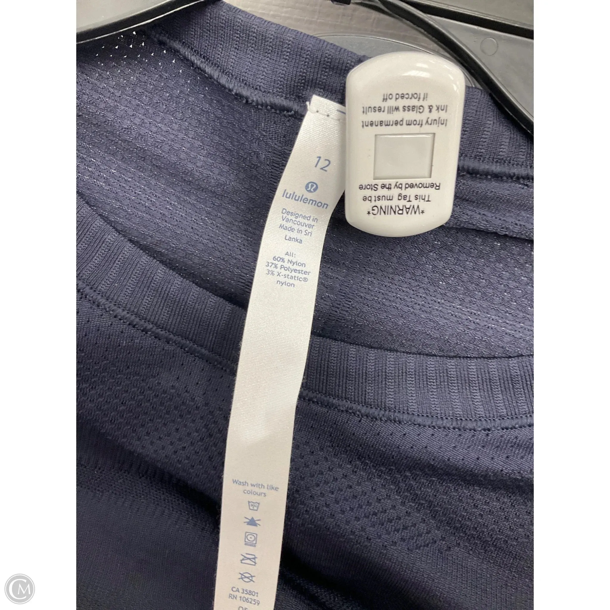 Athletic Top Long Sleeve Collar By Lululemon In Blue, Size: 12