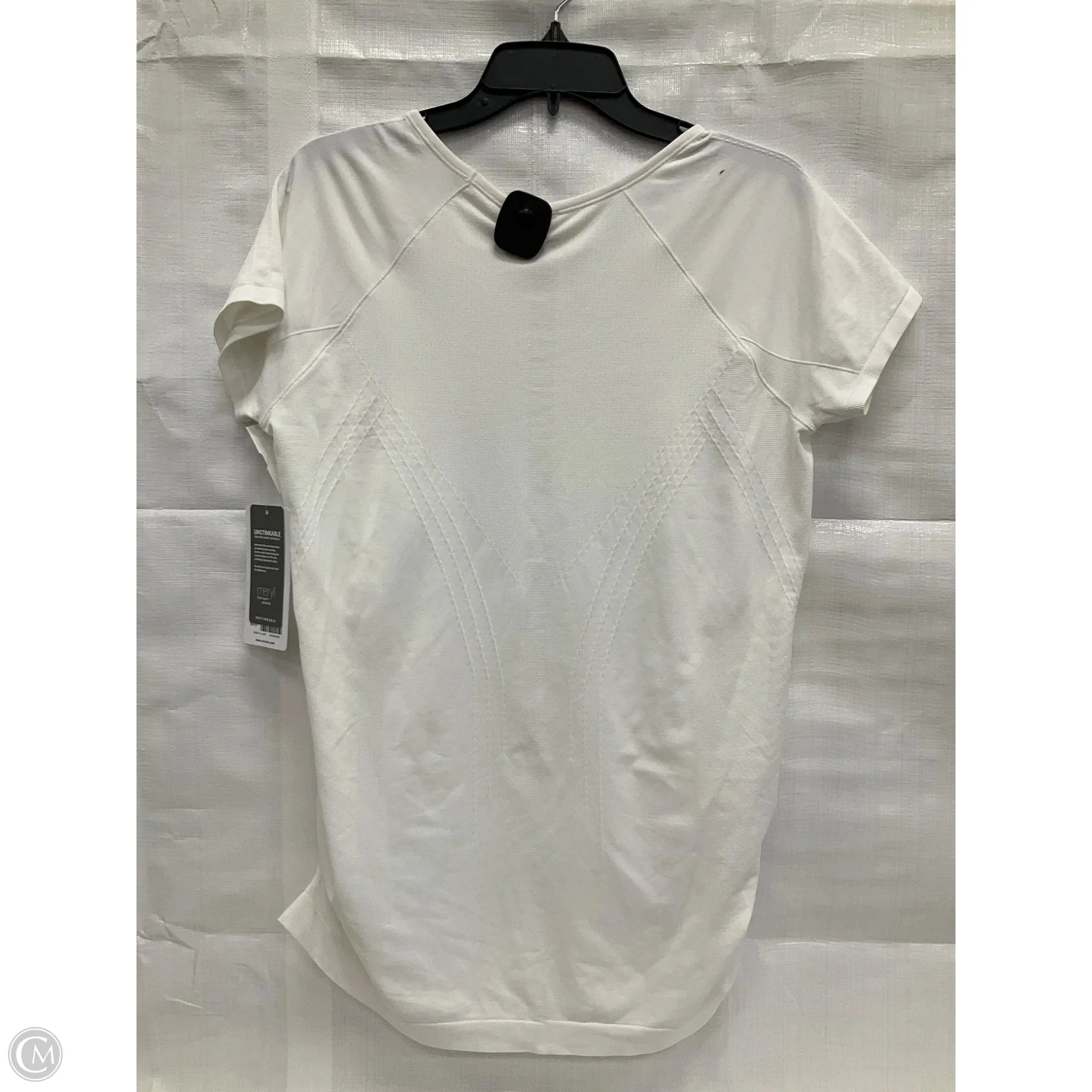 Athletic Top Short Sleeve By Lululemon In White, Size: Xl