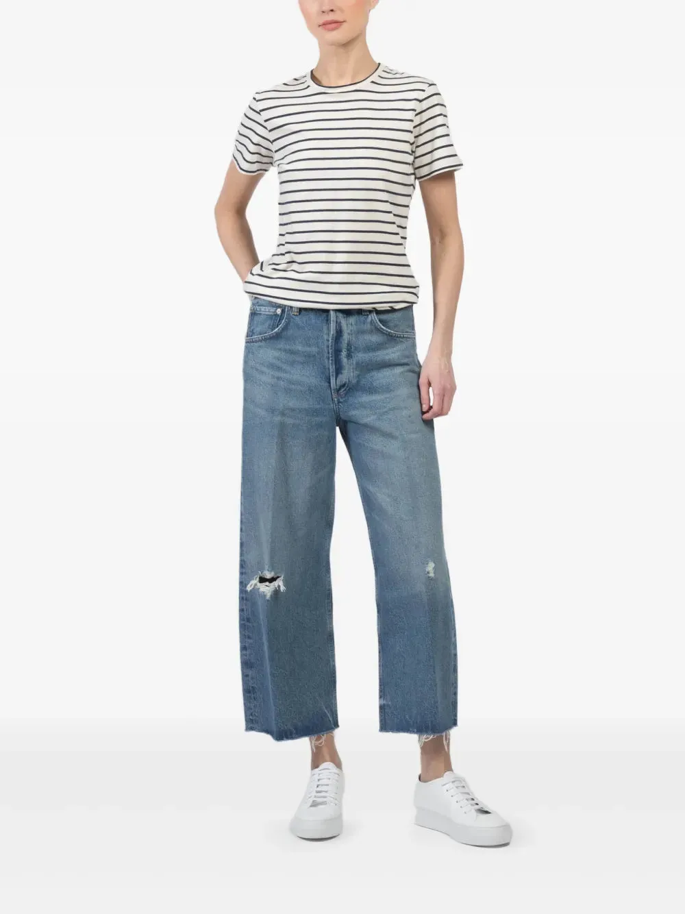 Ayla Raw Hem Crop in Solano
