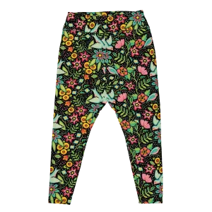 Birds Amidst Flowers Plus Size Leggings