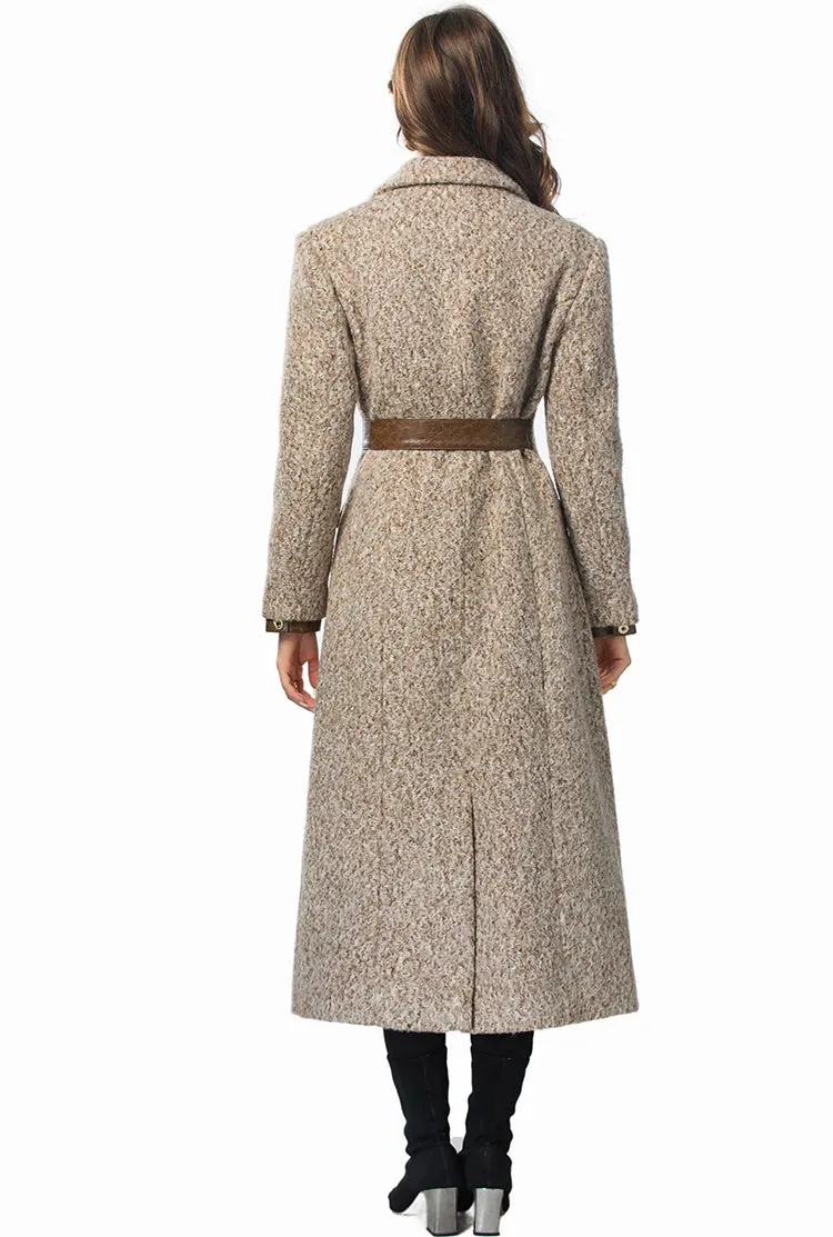 Brown Vintage Style Single Breasted Long Sleeve Overcoat (Slim) Anna Kay Co