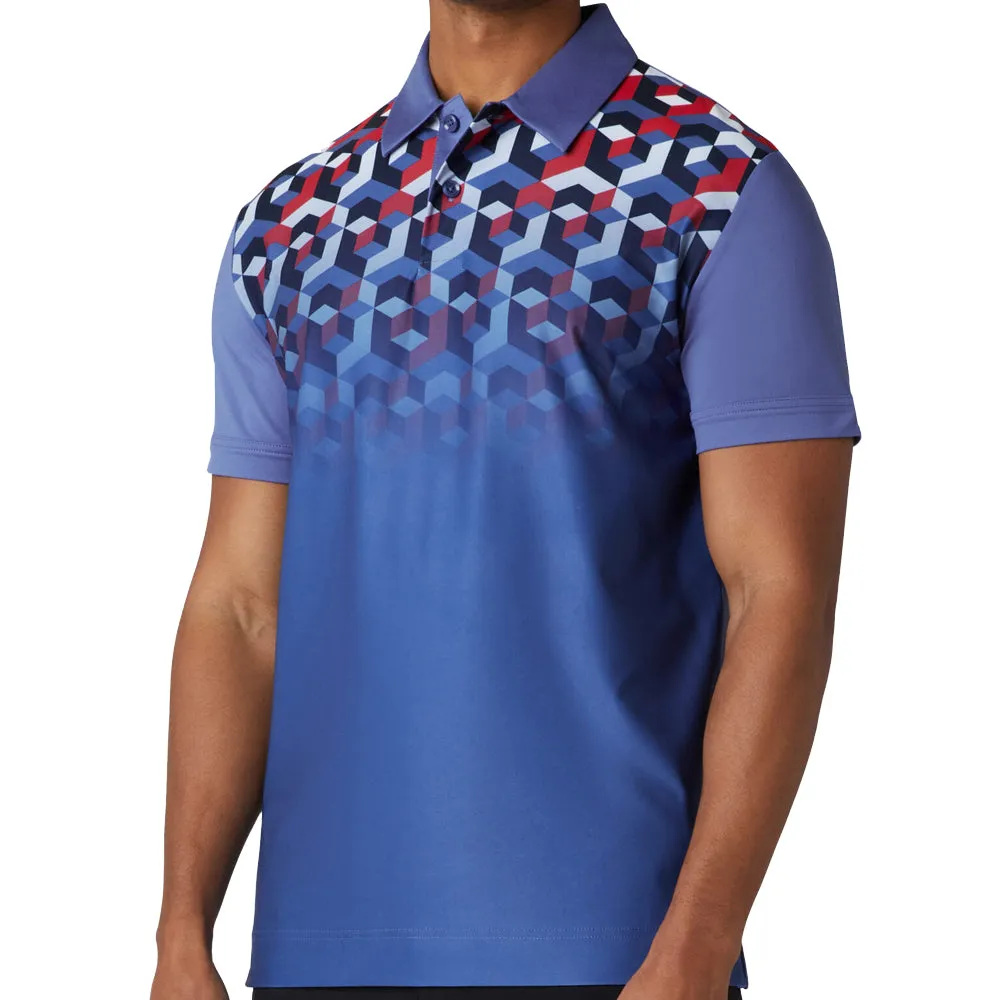 Callaway Ombre 3D Chev Geo Polo Shirt - Bijou Blue