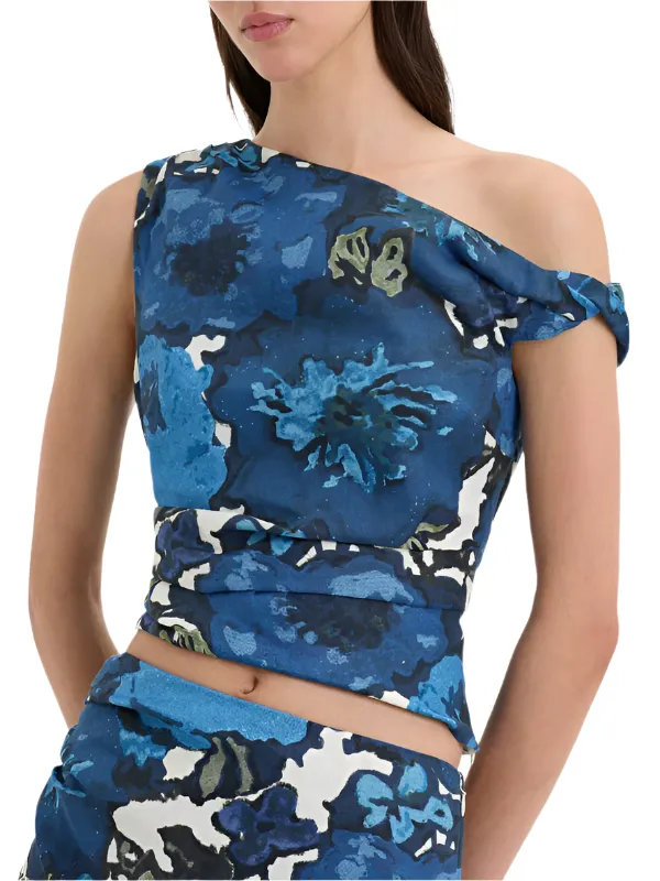 Camellia Twist Top in Floral Print