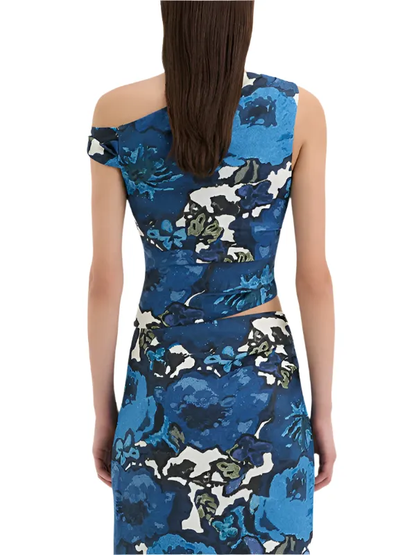 Camellia Twist Top in Floral Print