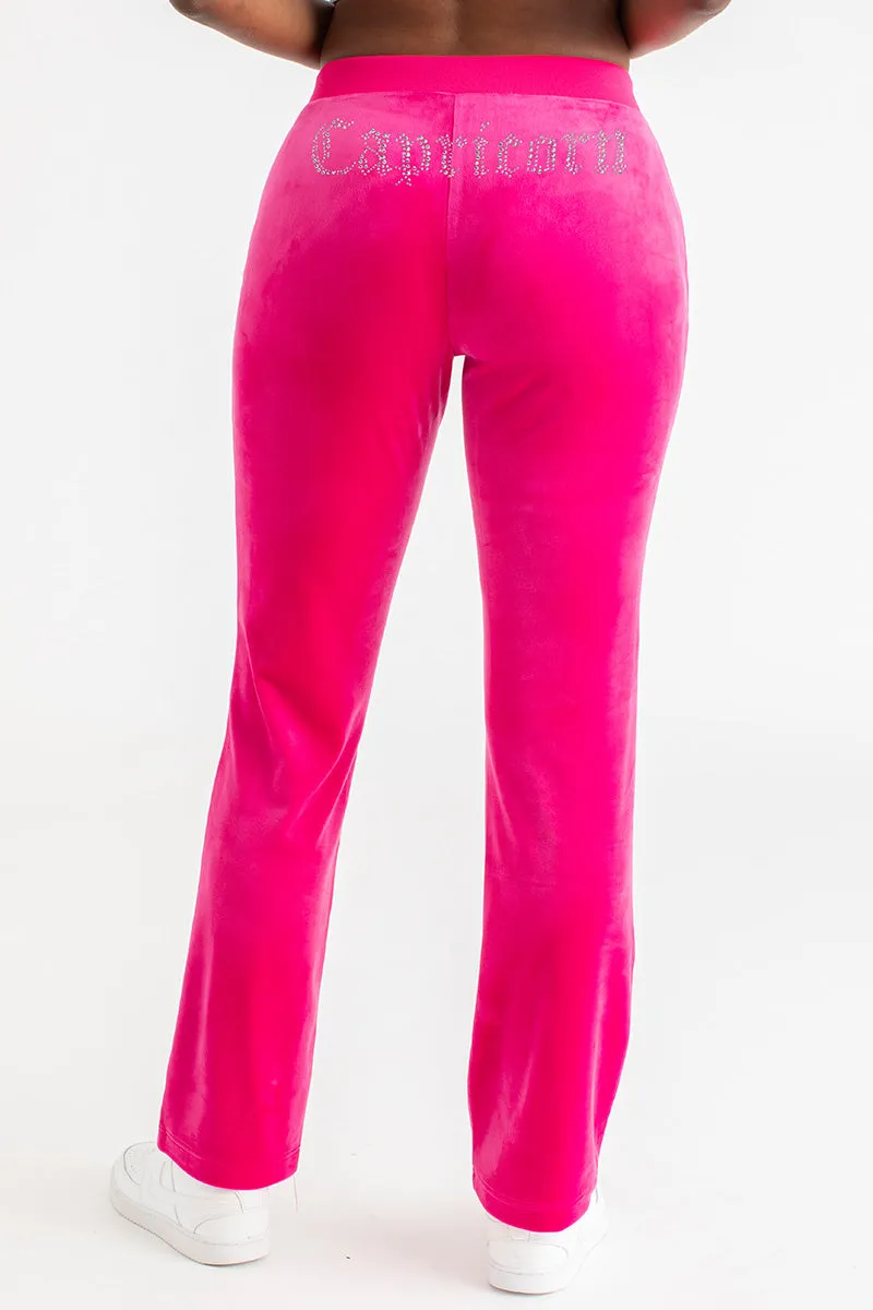 Capricorn Customizable Big Bling Velour Track Pants Juicy Couture