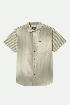 Charter Print S/S Shirt - Whitecap/Ivy Green Stripe Brixton