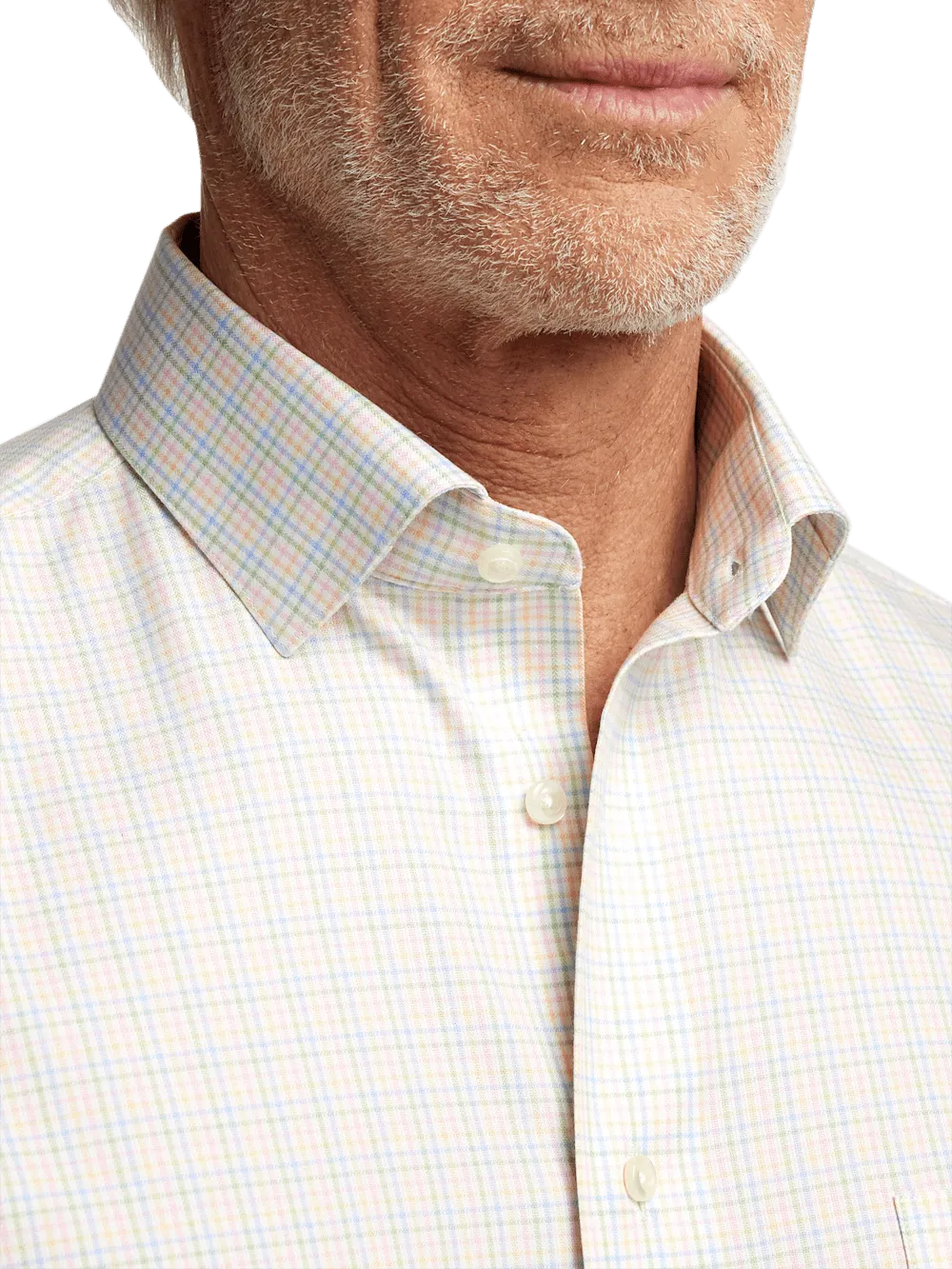 Comfort Stretch Non-Iron Check Dress Shirt - Multi