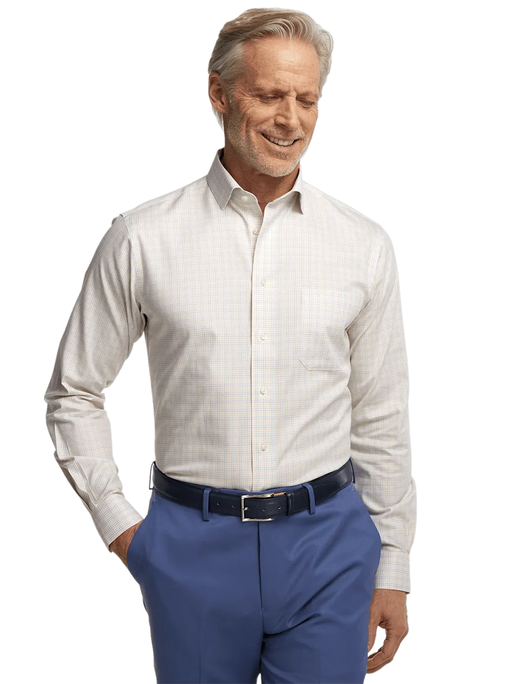 Comfort Stretch Non-Iron Check Dress Shirt - Multi
