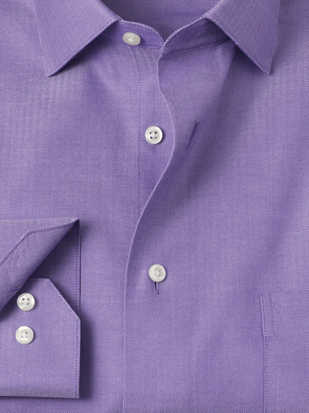 Comfort Stretch Non-Iron Herringbone Dress Shirt - Purple
