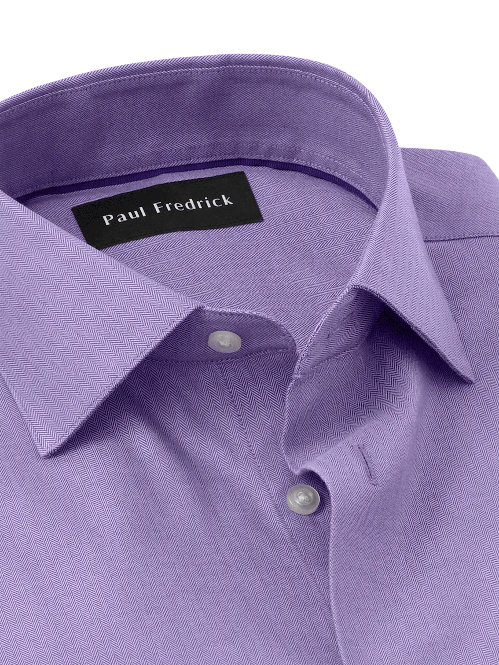 Comfort Stretch Non-Iron Herringbone Dress Shirt - Purple