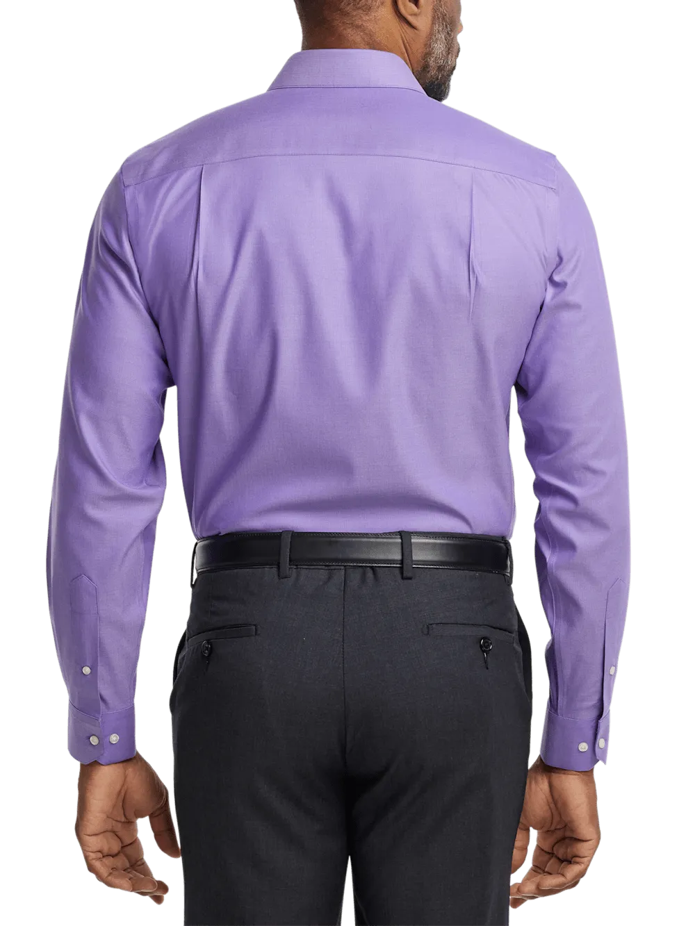 Comfort Stretch Non-Iron Herringbone Dress Shirt - Purple
