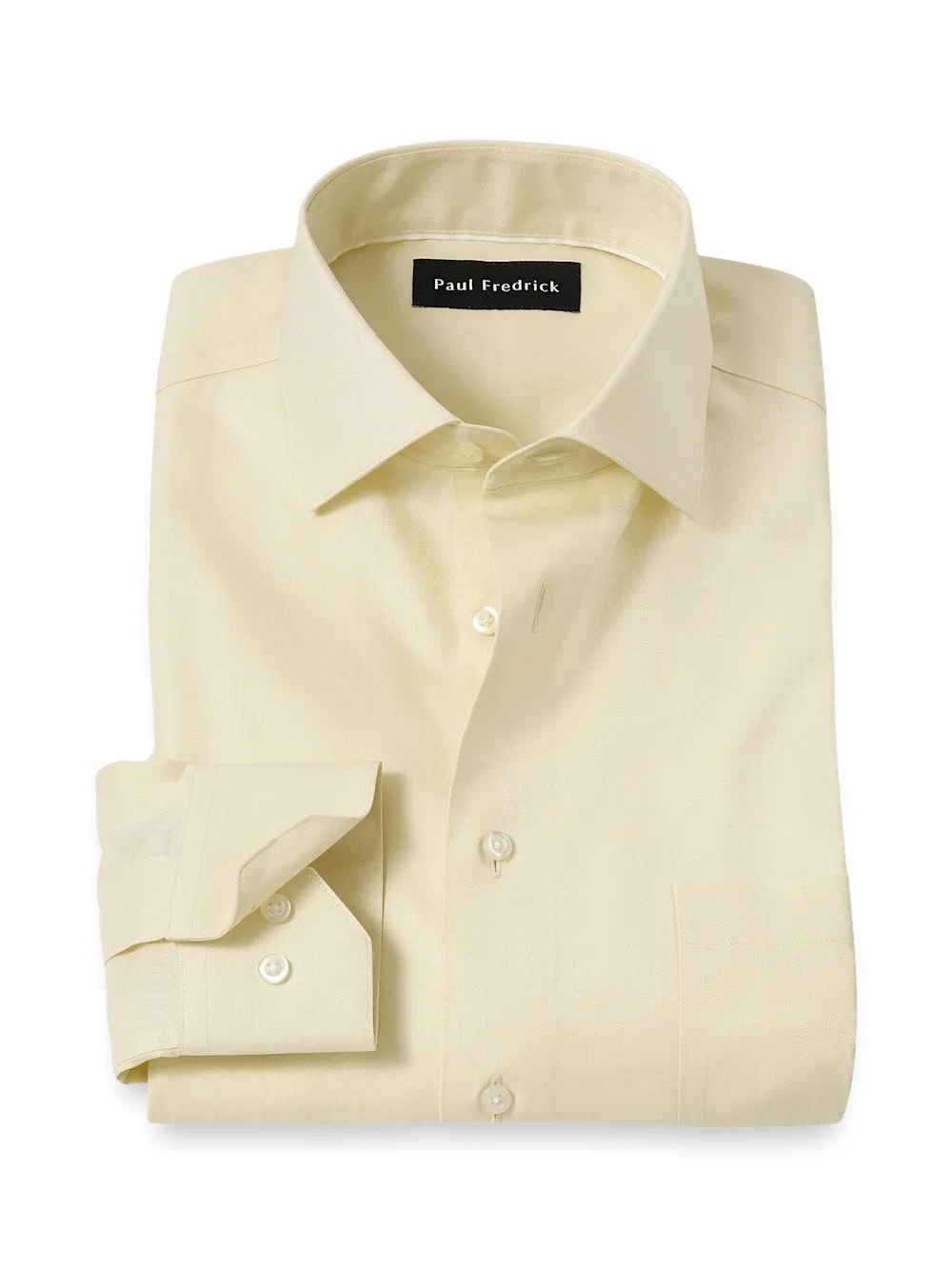 Comfort Stretch Non-Iron Herringbone Dress Shirt - Yellow