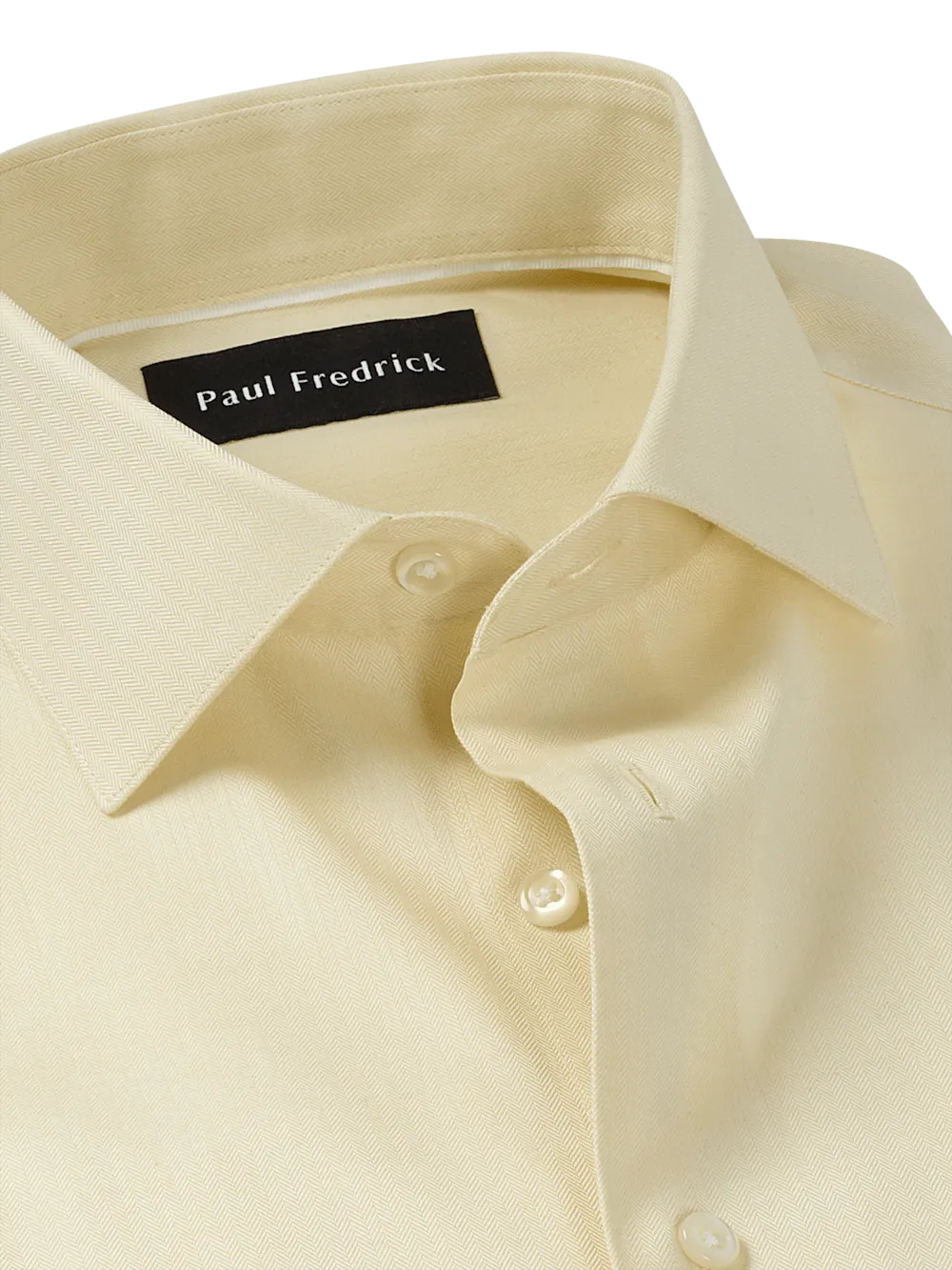 Comfort Stretch Non-Iron Herringbone Dress Shirt - Yellow
