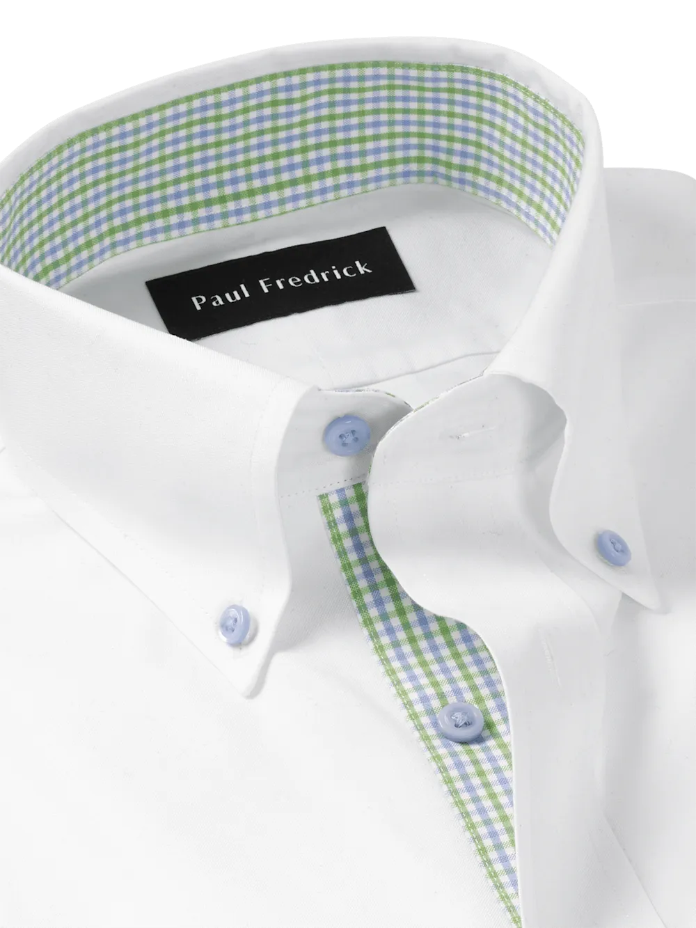 Comfort Stretch Non-Iron Solid Dress Shirt With Contrast Trim - White