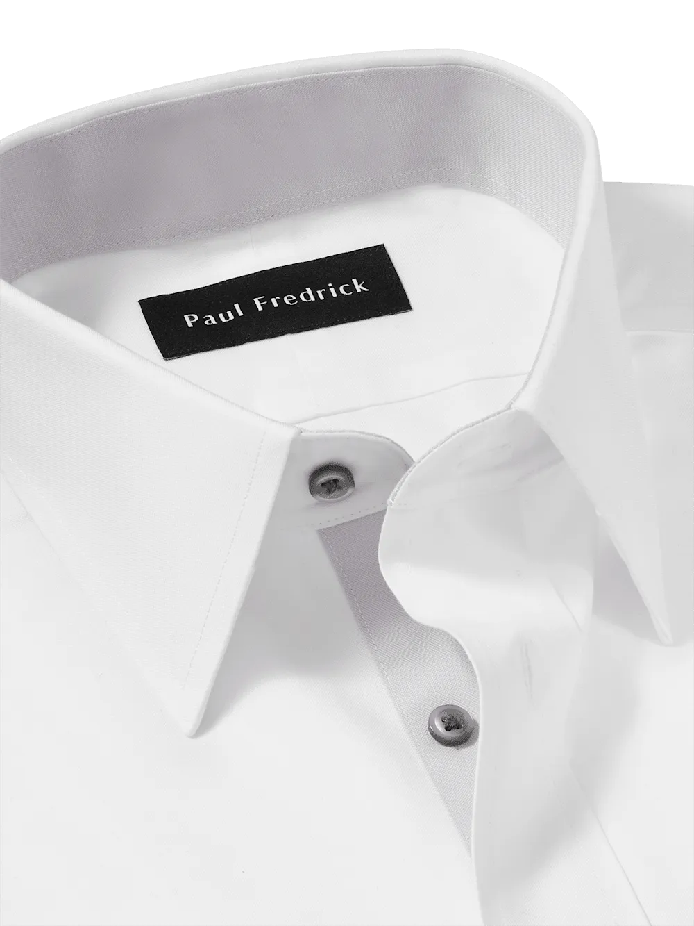 Comfort Stretch Non-Iron Solid Dress Shirt With Contrast Trim - White/grey