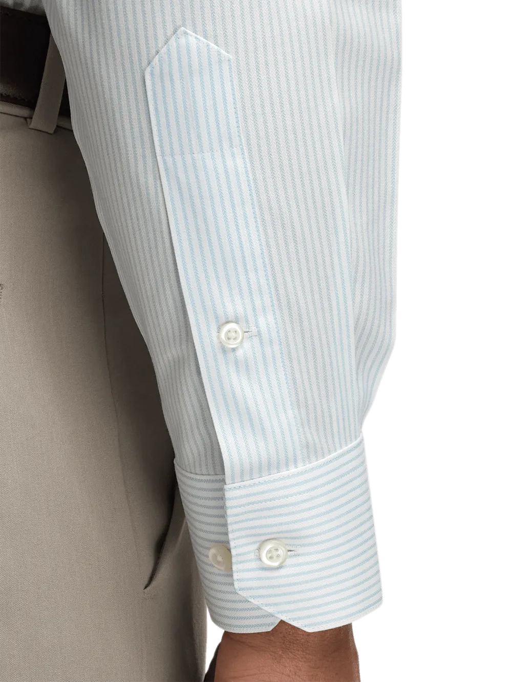 Comfort Stretch Non-Iron Stripe Dress Shirt - Light Blue