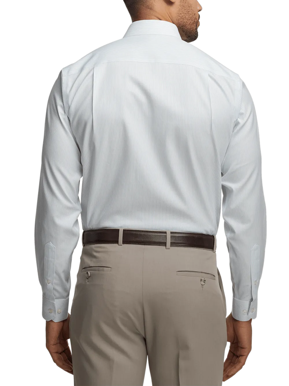 Comfort Stretch Non-Iron Stripe Dress Shirt - Light Blue