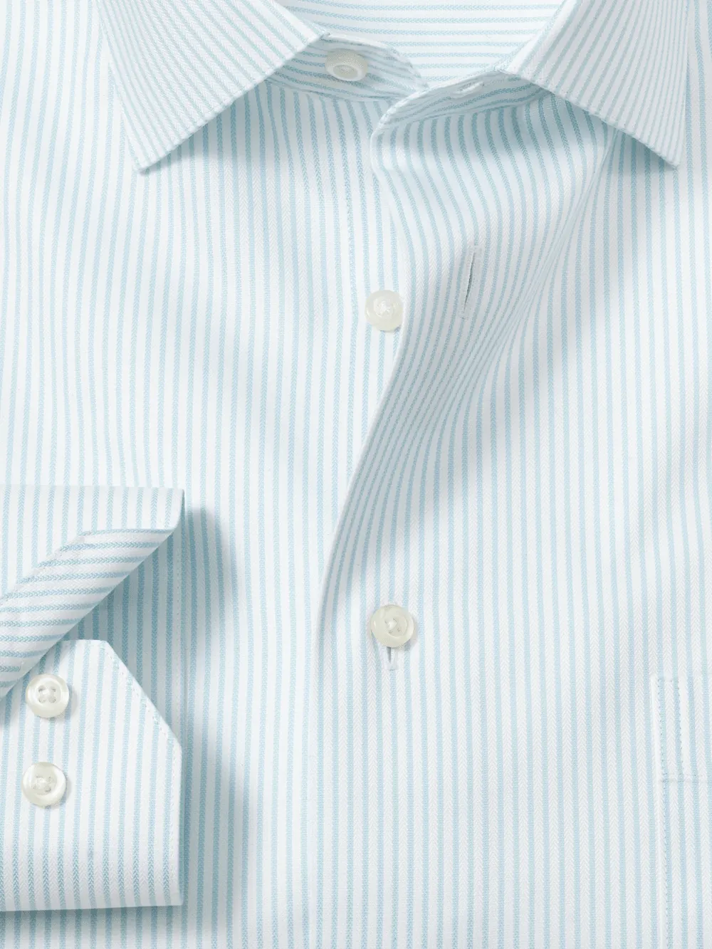 Comfort Stretch Non-Iron Stripe Dress Shirt - Light Blue