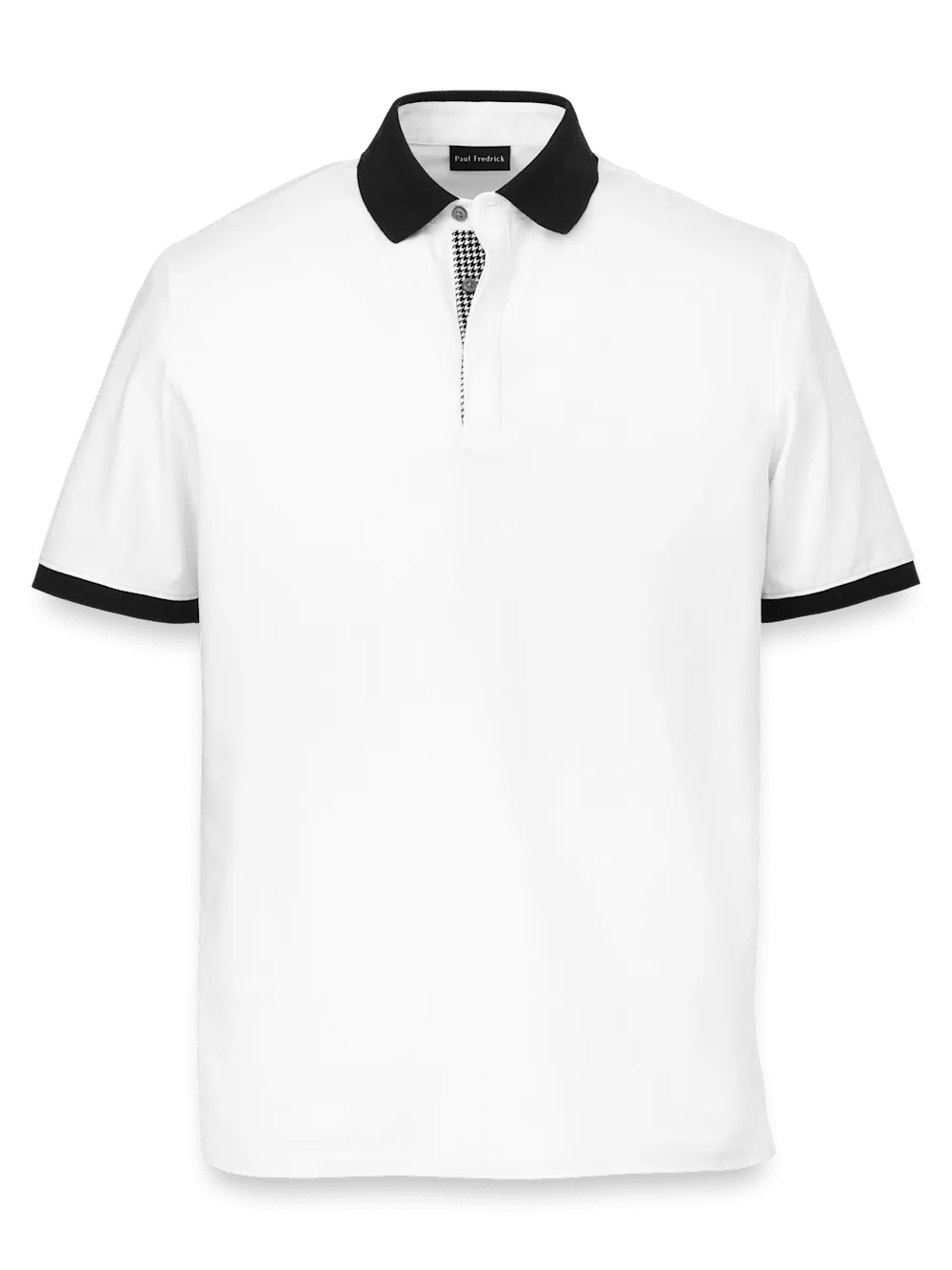 Cotton Blend Three Button Polo - White