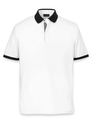 Cotton Blend Three Button Polo - White