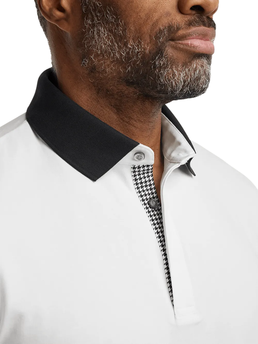 Cotton Blend Three Button Polo - White