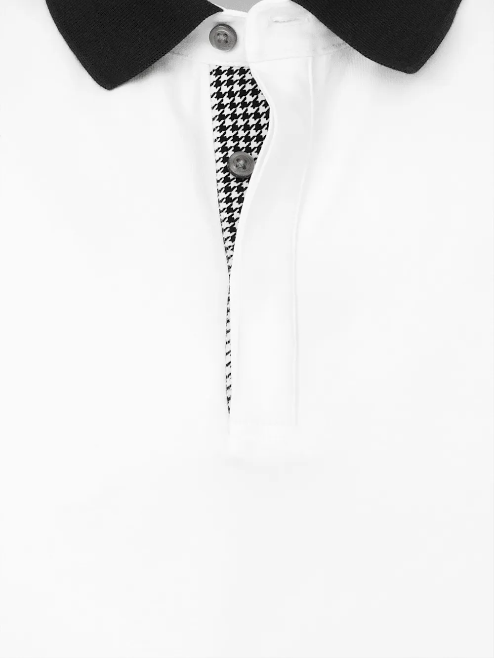 Cotton Blend Three Button Polo - White