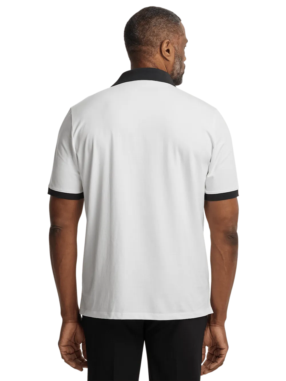 Cotton Blend Three Button Polo - White