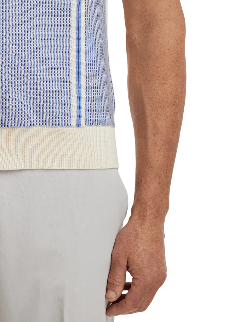 Cotton Button Front Polo - Blue