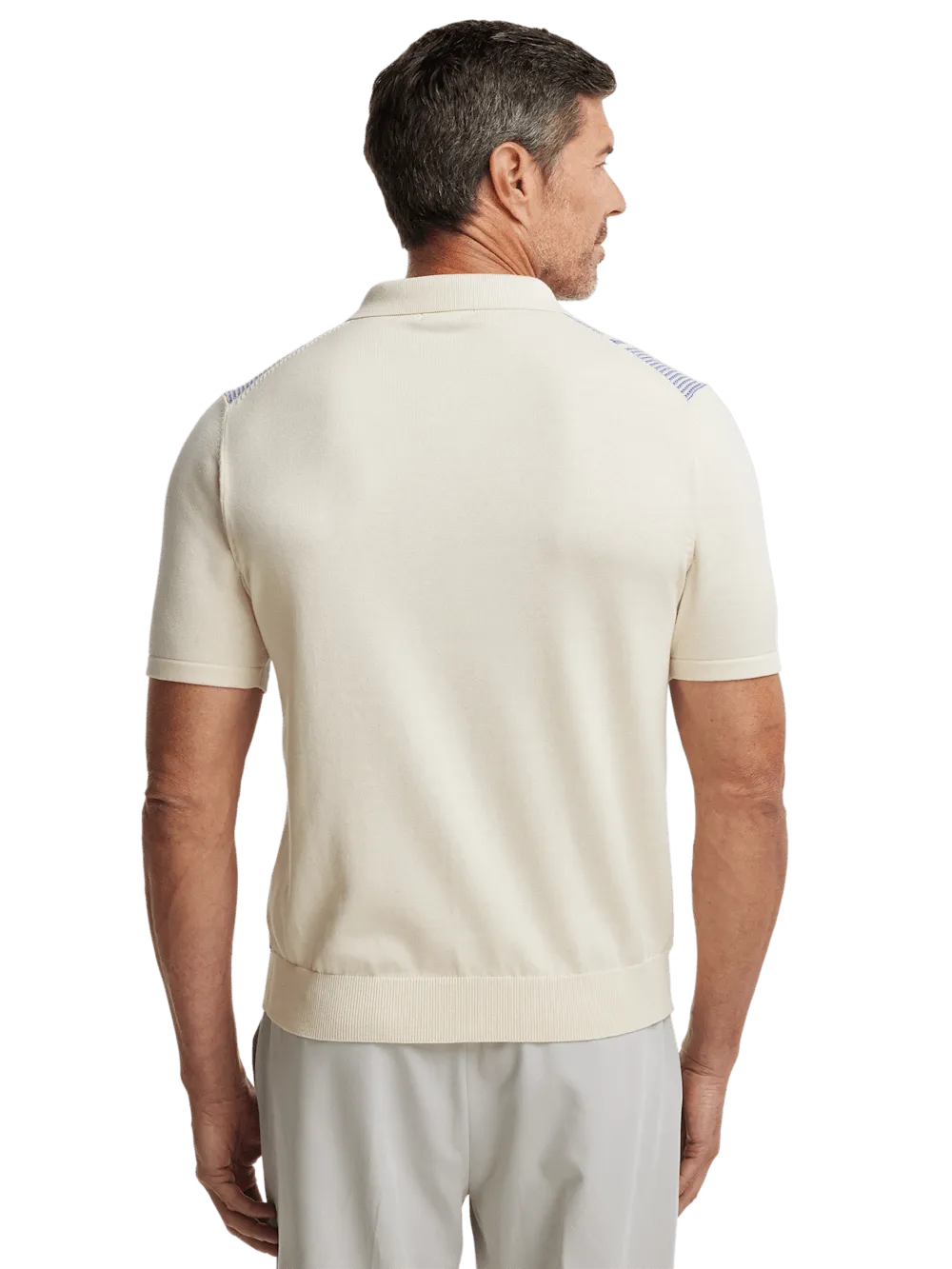 Cotton Button Front Polo - Blue