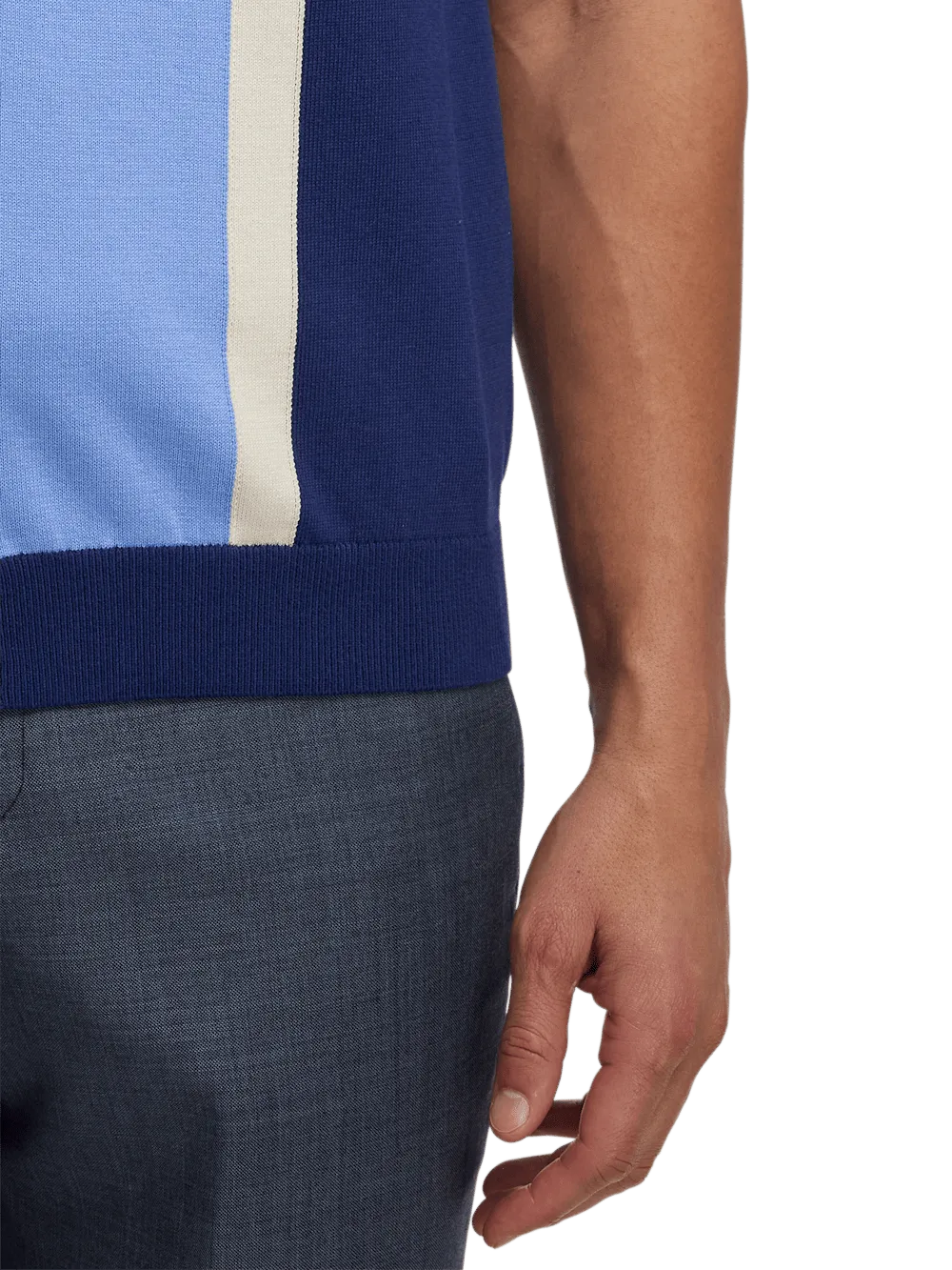 Cotton Button Front Polo - Navy