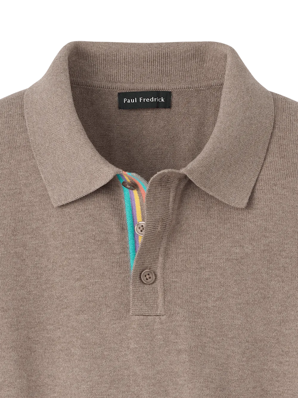 Cotton Three Button Polo - Brown