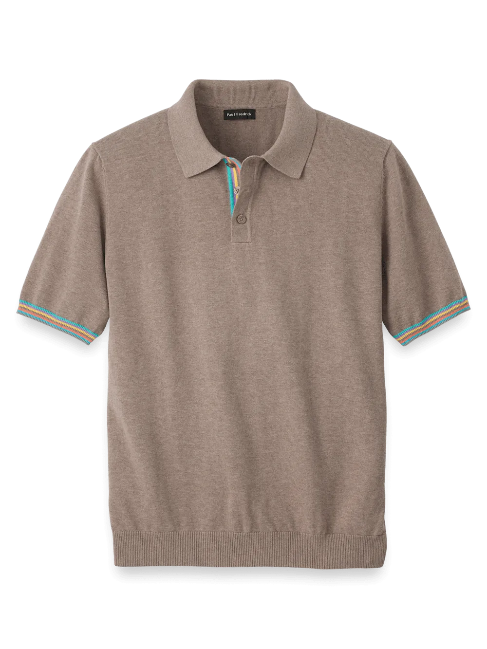 Cotton Three Button Polo - Brown