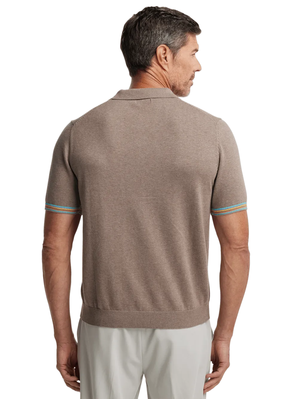 Cotton Three Button Polo - Brown