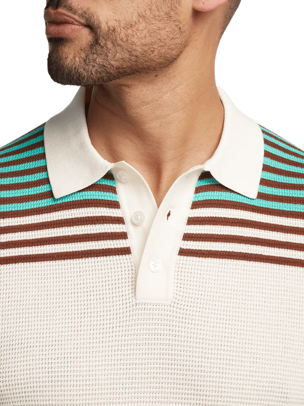 Cotton Three Button Polo - Multi