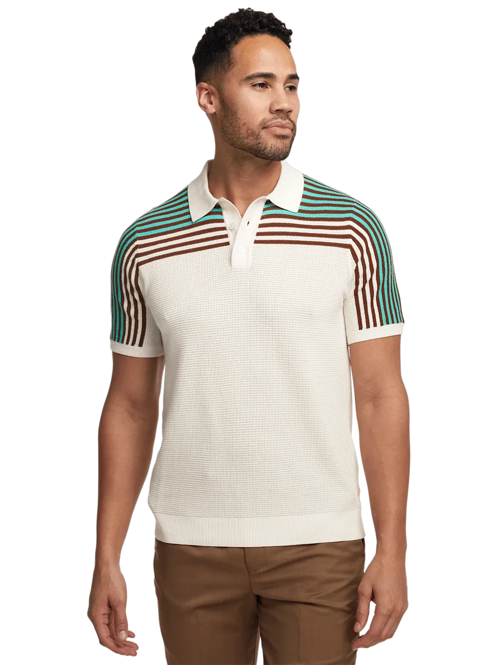 Cotton Three Button Polo - Multi