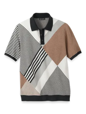 Cotton Three Button Polo - Multi