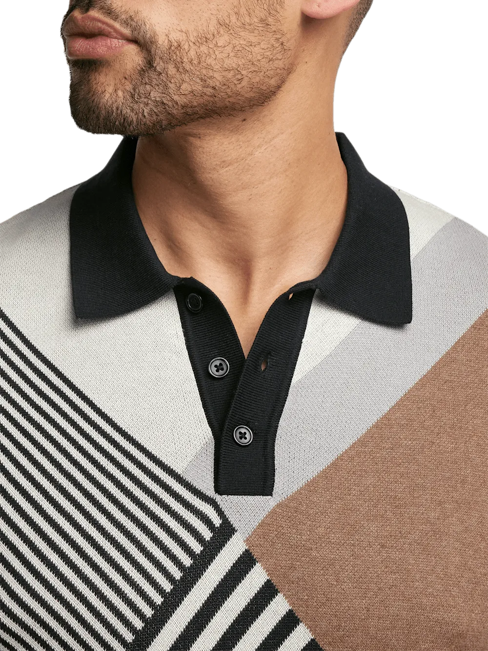 Cotton Three Button Polo - Multi