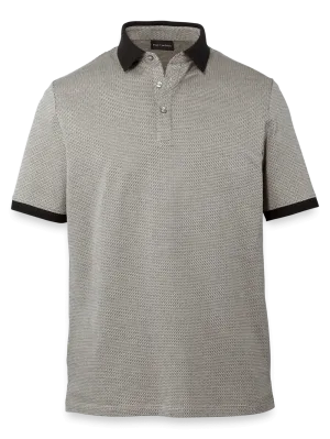 Cotton Three Button Polo - Tan Multi