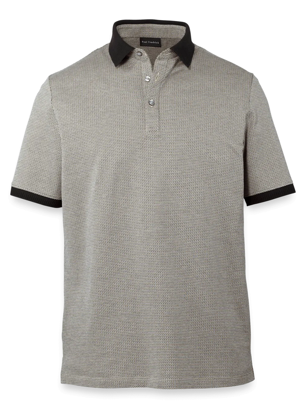 Cotton Three Button Polo - Tan Multi