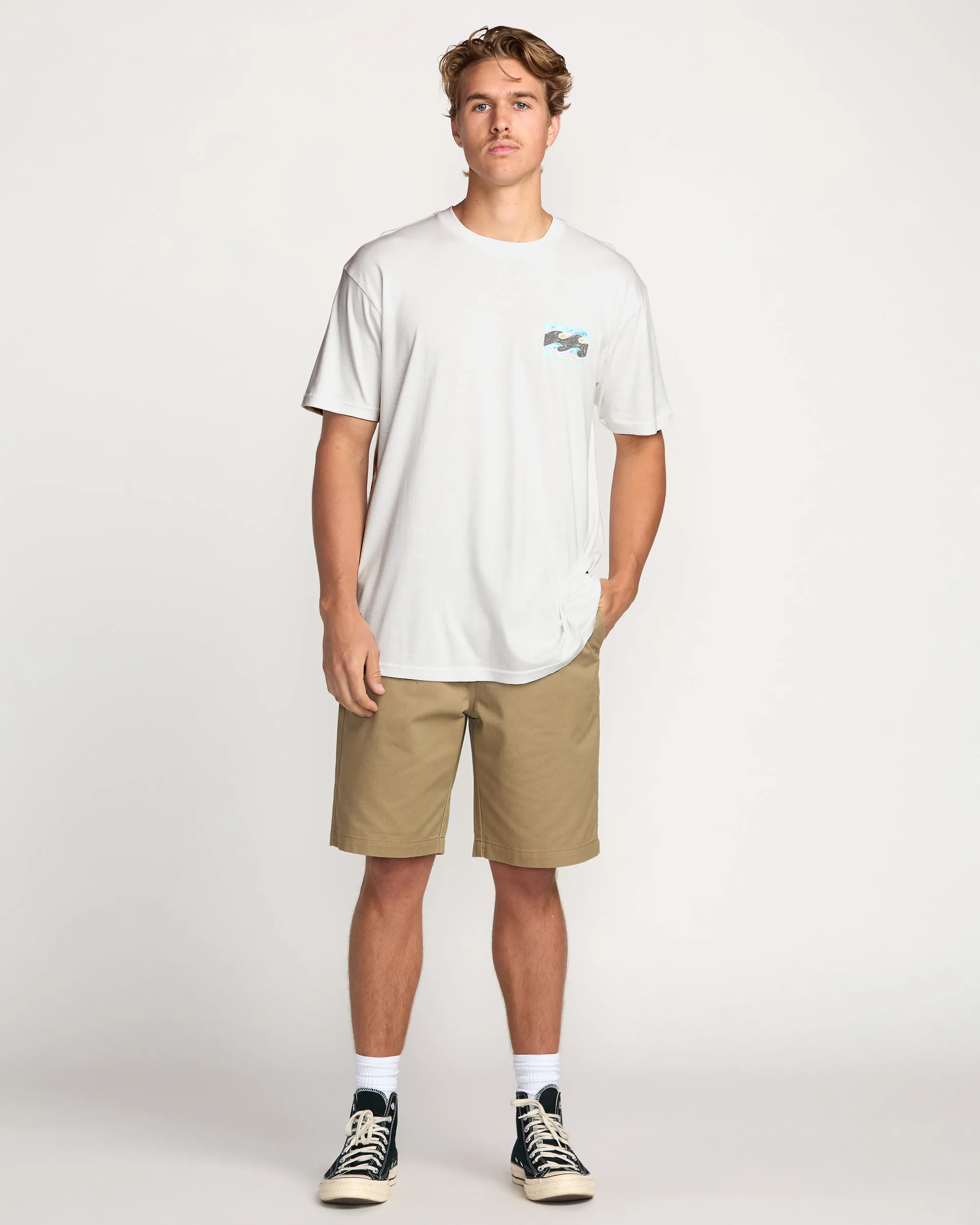 Crayon Wave Premium Tee - Off White Billabong