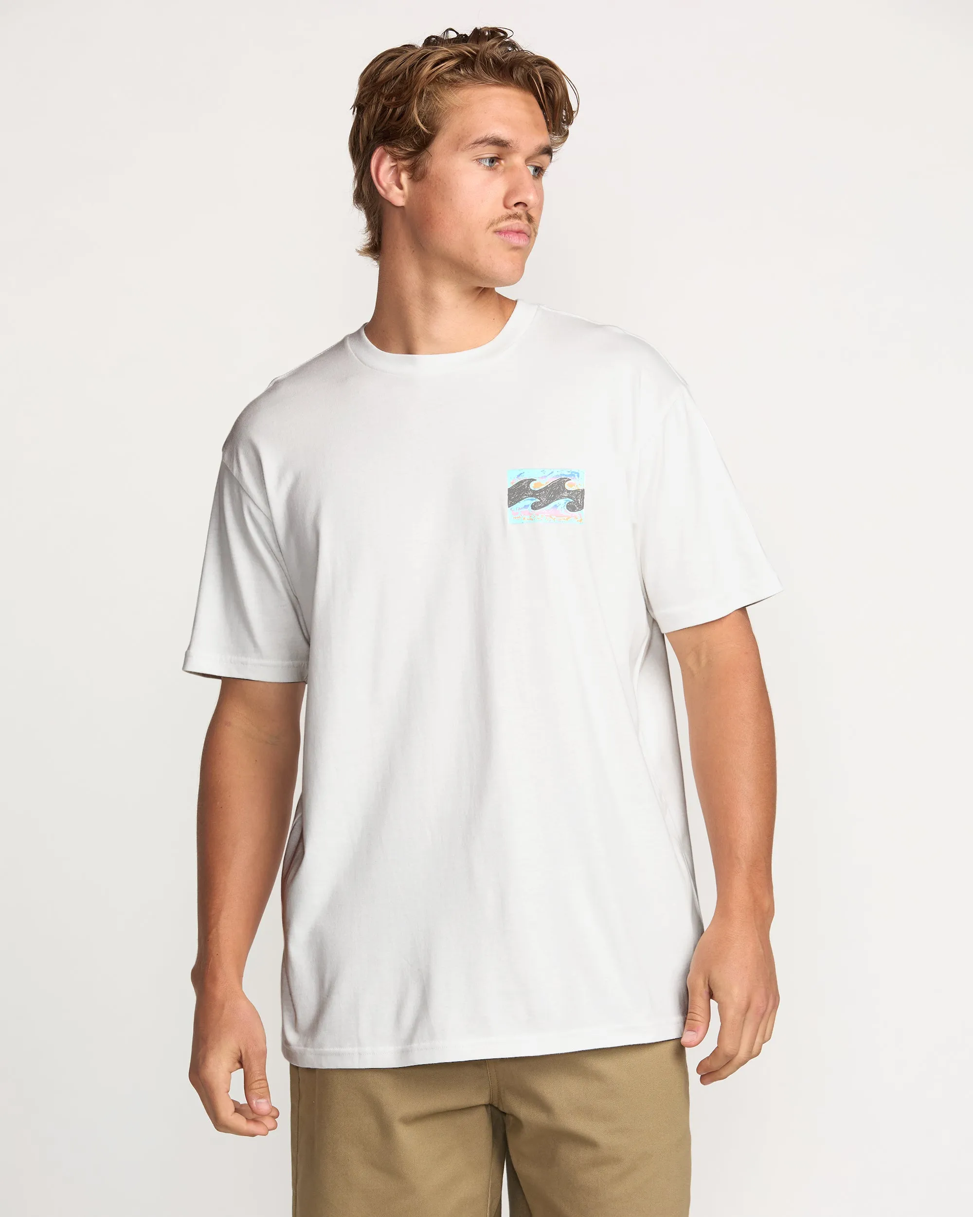 Crayon Wave Premium Tee - Off White Billabong