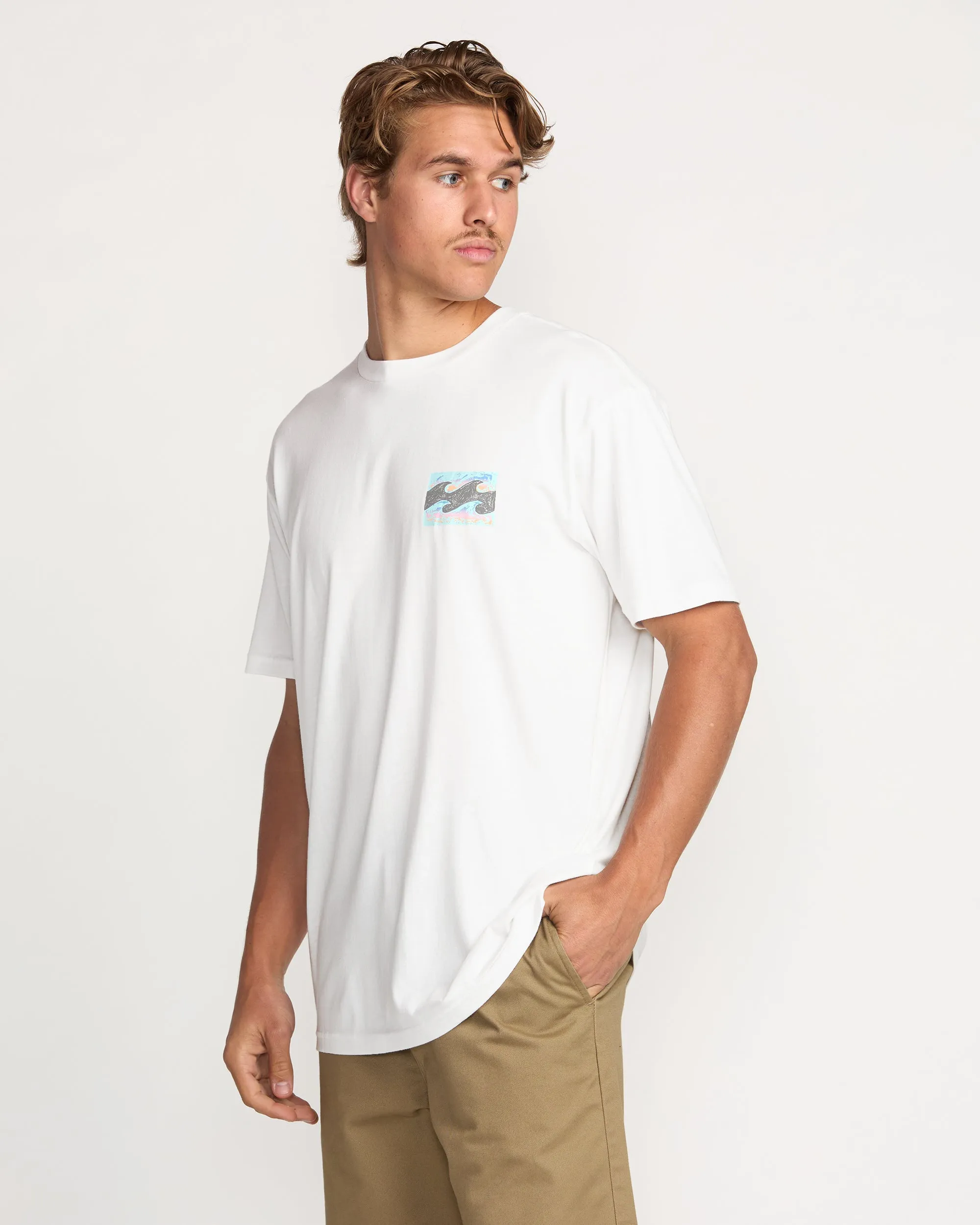 Crayon Wave Premium Tee - Off White Billabong
