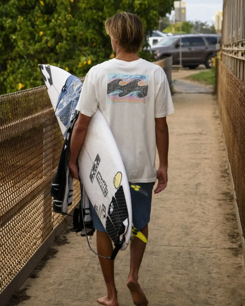Crayon Wave Premium Tee - Off White Billabong